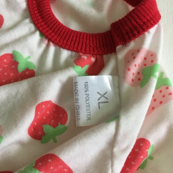 Dog Clothes Strawberry Print Tank Red Pink Size XL - Picture 4 of 7